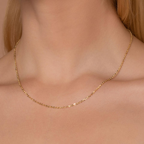 PORI JEWELERS 14K Gold 1.8MM Diamond Cut Anchor/Cable Chain Necklace- Yellow, White Or Rose -14"-24" (Yellow, 20) PORI JEWELERS