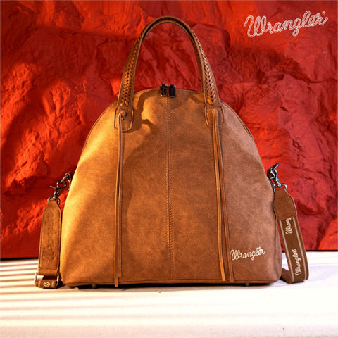 Wrangler Weekender Purse Western Oversized Casual Satchel bag Top handle Travel bag and Bohe Purse With Double Zipper Wrangler
