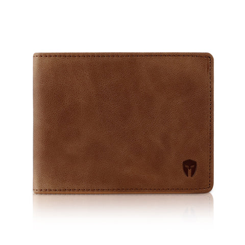 Bryker Hyde Executive 2 ID Window RFID Wallet for Men, Full Grain Leather, Bifold Top Flip, Extra Capacity Travel Wallet (Brown - Distressed Leather, Medium) Bryker Hyde
