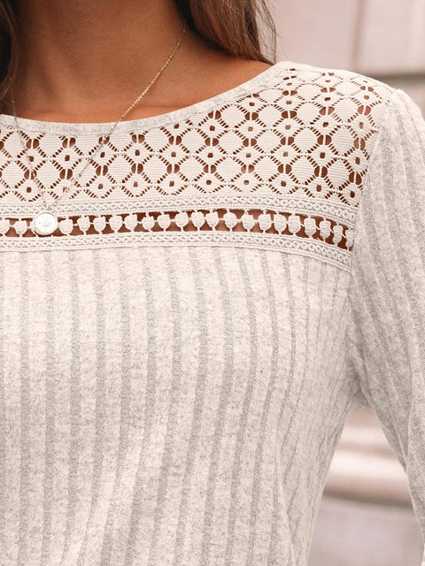 AUTOMET Womens Lace Long Sleeve Shirt Fall Top Fashion Dreesy Casual Tunic Sweaters Mesh Clothes Trendy Work Cute Outfits Apricot M