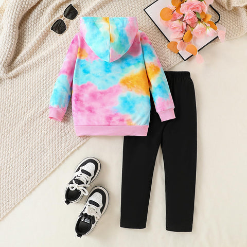 Malerotpc Kid Girls Clothes - Girls Outfits Tie Dye Tops and Leggings Pants 2 Piece Spring Clothes Set(6-7T)