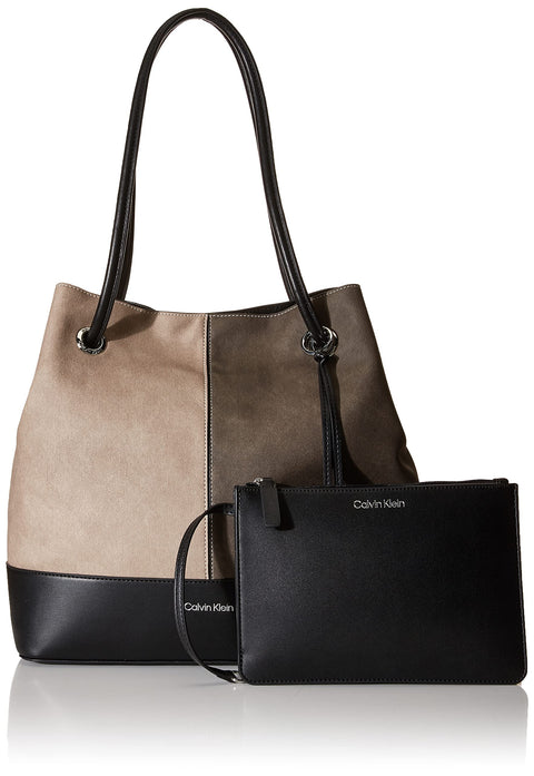 Calvin Klein Gabrianna Novelty North/South Key Item Tote, Grey Combo Calvin Klein