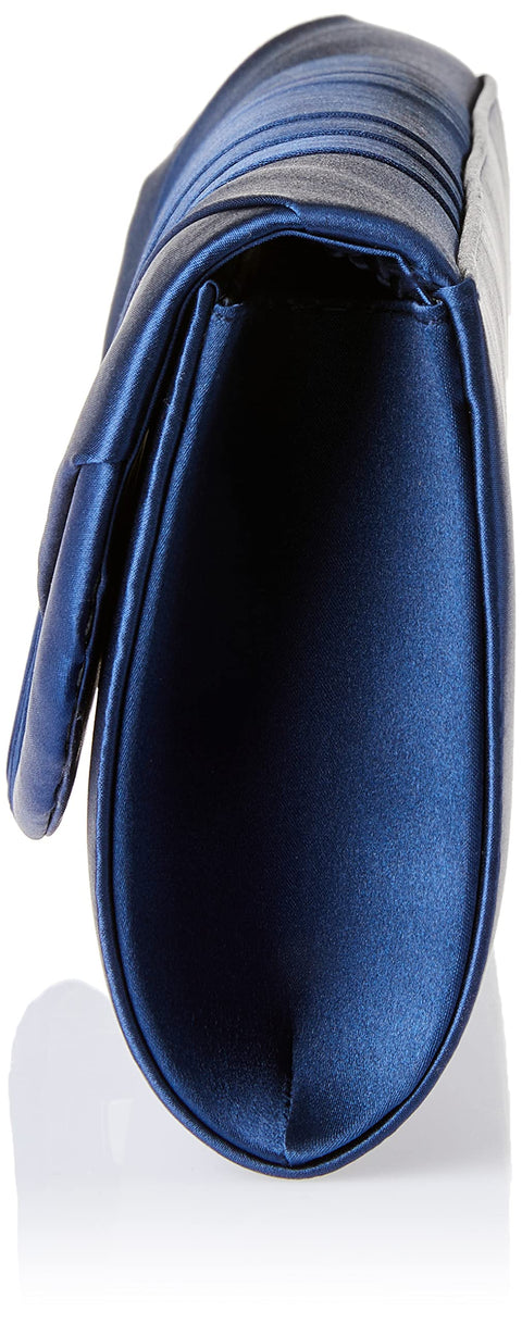 Jessica McClintock womens Angel Satin Tuxedo Flap Evening Clutch, Navy, One Size Jessica McClintock