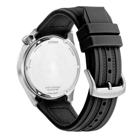 Citizen Men's Eco-Drive Weekender Sport Men's Watch in Stainless Steel and Polyurethane Black Strap, Black Dial (Model: AW1710-04E) Citizen