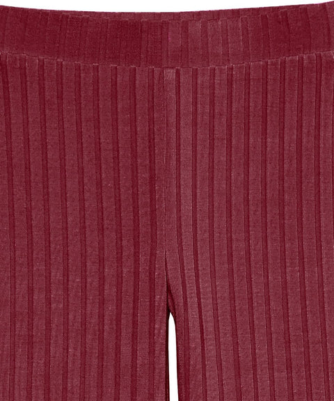 Amazon Essentials Girls' Wide-Rib Outfit Set, Pack of 2, Dark Red, Small