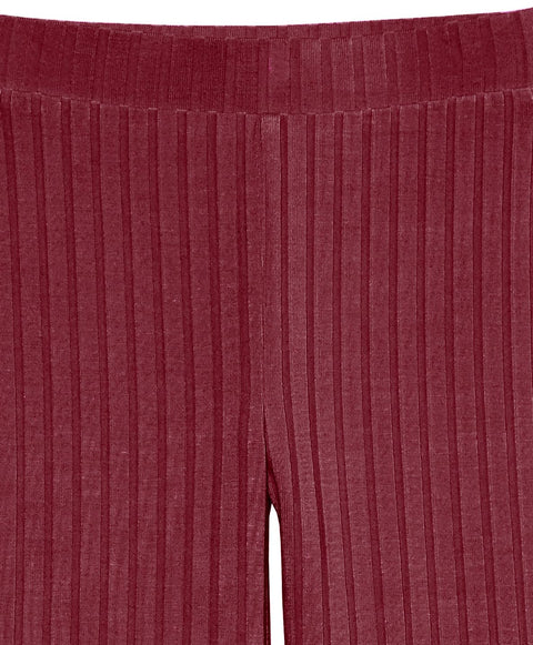 Amazon Essentials Girls' Wide-Rib Outfit Set, Pack of 2, Dark Red, Small