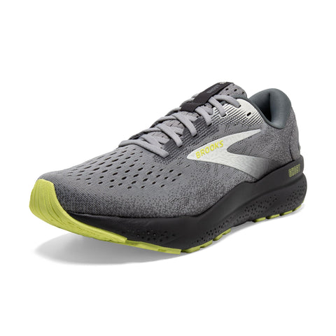 Brooks Men’s Ghost 16 Neutral Running Shoe - Primer/Grey/Lime - 11 Medium