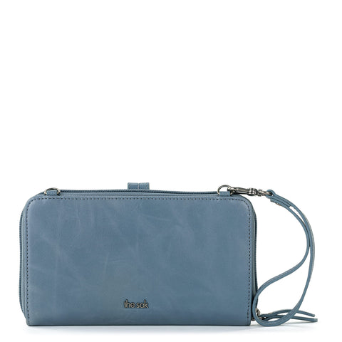 The Sak Iris Smartphone Crossbody Purse - Women's Cellphone Bag & Wallet For Everyday - Convertible Wristlet With Zipper in Maritime Wave Embossed/Leather The Sak