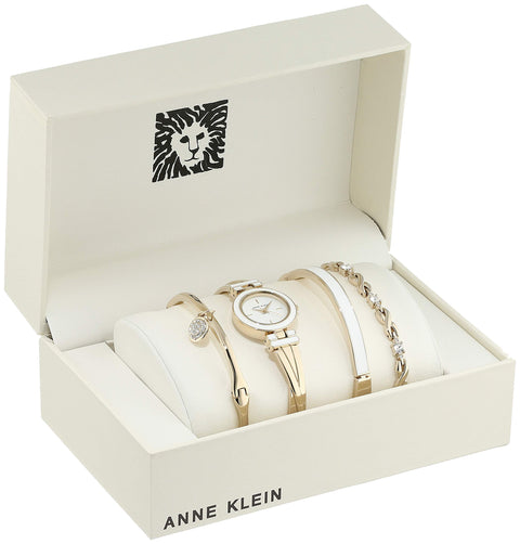 Anne Klein Women's Bangle Watch and Premium Crystal Accented Bracelet Set Anne Klein