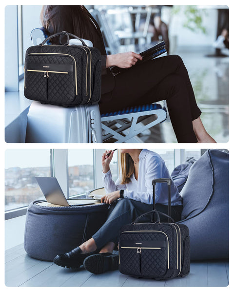 BAGSMART Rolling Laptop Bag Women, Briefcase for 17.3 Inch with Wheels Computer Case Work Travel Business BAGSMART