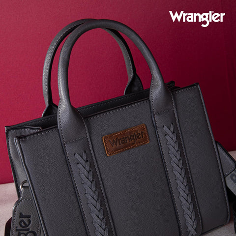 Wrangler Tote Bag for Women Top Handle Handbags Satchel Bag Shoulder Bag Purse for Women with Crossbody Strap LG-WG70-8120DGY Wrangler