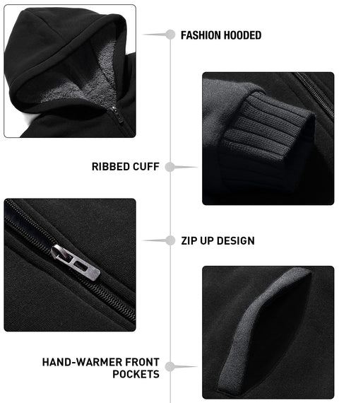 GEEK LIGHTING Boys Sherpa Lined Hoodie Kids Fleece Sweatshirt Full Zip Hooded Jacket