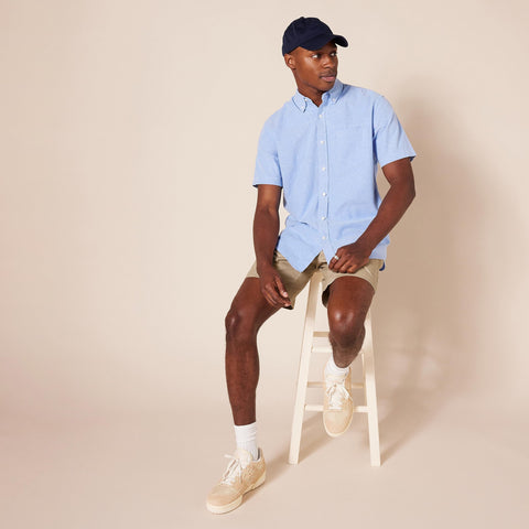 Amazon Essentials Oxford Shirts for Men - Regular-Fit, Short-Sleeve, Blue, Large Amazon Essentials