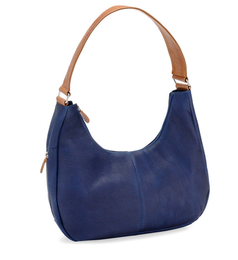 Le Donne Leather Hemlock Hobo Shoulder Bag - Premium Full-Grain Colombian Vaquetta Leather, 13"x8"x4" (Navy) Le Donne