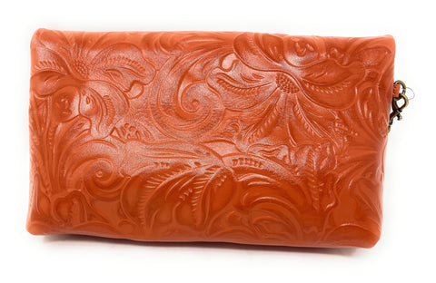Patricia Nash Valerie Tooled Leather Foldover Clutch Wristlet, Apricot Patricia Nash