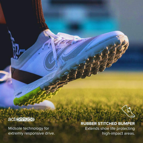 SENDA Pampa Pro Turf Soccer Shoes, Men's Size 13 / Women's Size 14, White/Grey/Lime
