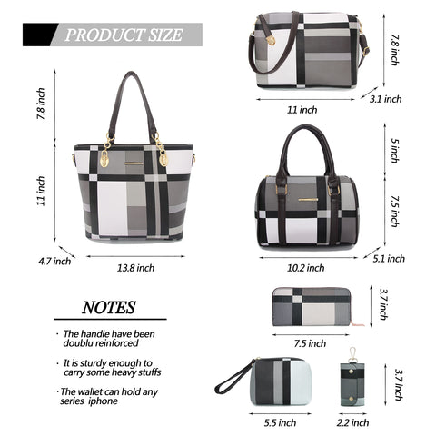 2E-youth Designer Purses And Handbags For Women Satchel Shoulder Bag Tote Bag For Work Clutch Purses (Black, White, Grey) 2E-youth