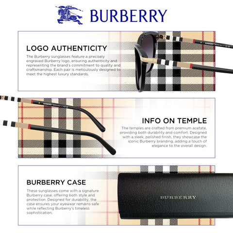 BURBERRY BE4432U Phantos Shape Acetate Sunglasses with Luxury Eyewear Kit