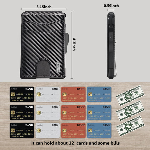 umoven Wallet for Men - with Money Clip Slim Leather Slots Credit Card Holder RFID Blocking Bifold Minimalist Wallet umoven