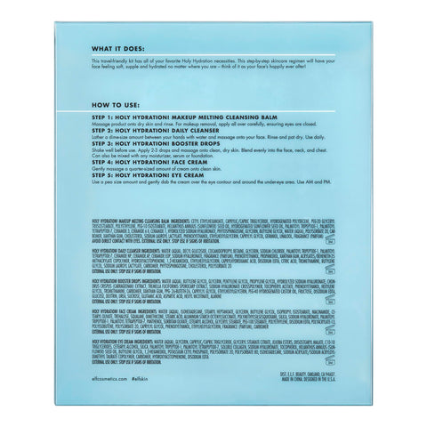 e.l.f. SKIN Holy Hydration! Hydrated Ever After Skincare Mini Kit, Cleanser, Makeup Remover, Moisturizer & Eye Cream For Hydrating Skin, Airplane-Friendly Sizes