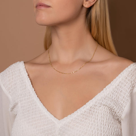 PORI JEWELERS 14K Gold 1.8MM Diamond Cut Anchor/Cable Chain Necklace- Yellow, White Or Rose -14"-24" (Yellow, 20) PORI JEWELERS