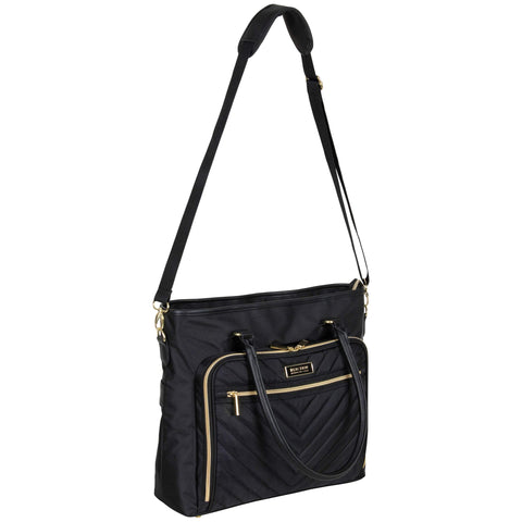 Kenneth Cole REACTION Chelsea Quilted Chevron 15" Laptop & Tablet Business Tote with Removable Shoulder Strap, Black Kenneth Cole REACTION