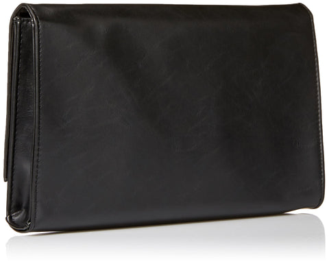 Jessica McClintock womens Nora Solid Large Envelope Clutch with Ring Closure, Black, One Size US Jessica McClintock