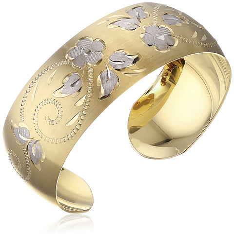 Amazon Essentials 14k Yellow Gold-Filled Hand Engraved Cuff Bracelet (previously Amazon Collection) Amazon Essentials