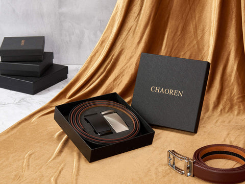 CHAOREN Leather Ratchet Belt Men 2 Pack - Customizable Fit, Effortless Style (35mm)