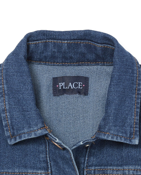 The Children's Place girls Basic Denim Jacket, Azure Wash, Large US