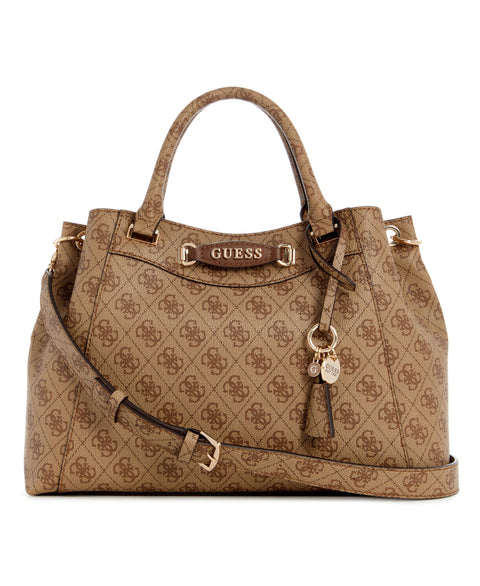 GUESS Emera Girlfriend Satchel, Latte Logo GUESS