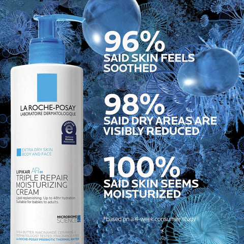 La Roche-Posay Lipikar AP+ Triple Repair Moisturizing Cream, Face & Body Lotion For Dry Skin, Shea Butter & Niacinamide Moisturizer, Gentle Face & Body Cream For Dry, Rough & Sensitive Skin La Roche-Posay