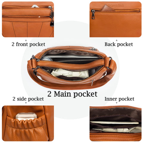 Crossbody Purse for Women Ladies Soft PU Leather Shoulder Bag Medium Roomy Handbag Fashion Tote Top Handle Satchel VOLGANIK ROCK