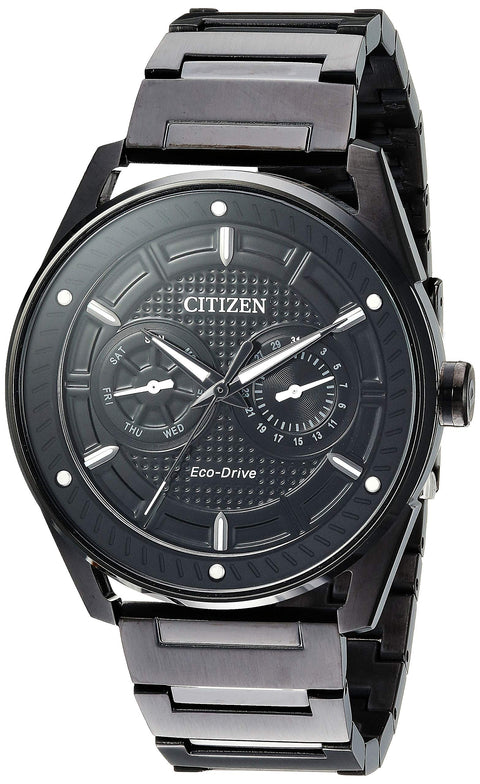 Citizen Men's Eco-Drive Weekender Watch in Black IP Stainless Steel, Black Dial (Model: BU4025-59E) Citizen