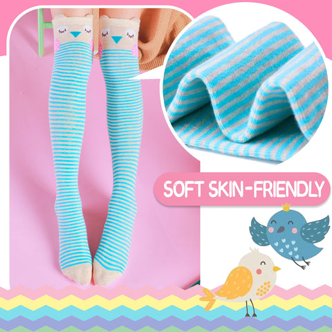ANTSANG Kids Girls Knee High Socks Long Boot Crazy Silly Fun Gift Cute Tall Animal Socks for Child 6 Pairs Stocking Stuffers Gifts for 10 Year Old Girls Birthday Gifts Ideas(Fun Animal)