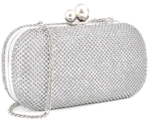 Sumnn Crystal Evening Clutch Woman Evening Bag For Party and wedding (Silver) Sumnn