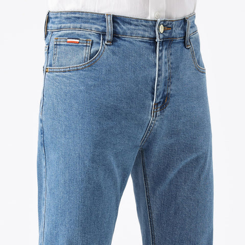 GAIAKOU baggy jeans for men slim fit plus size stretch light wash blue designer work man denim pants loose straight leg mens stretchy regular relaxed fit male carpenter elastic fashion new men's jeans