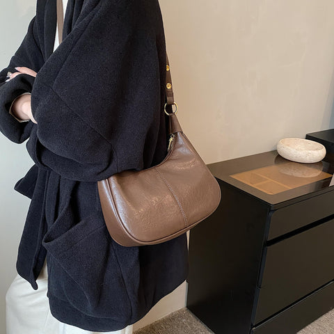 JYG Small Hobo Bags for Women Retro Crescent Coffee Shoulder Purse Fall Soft Crossbody Handbag 2025