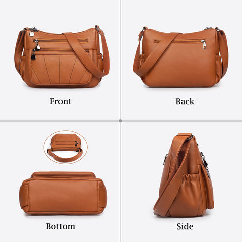 Crossbody Purse for Women Ladies Soft PU Leather Shoulder Bag Medium Roomy Handbag Fashion Tote Top Handle Satchel VOLGANIK ROCK