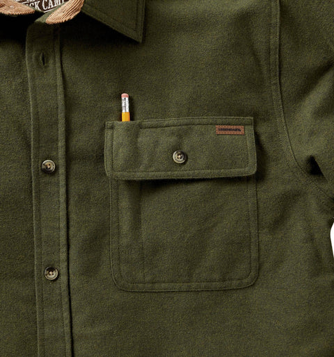 Legendary Whitetails Mens Flannel Shirt Long Sleeve Button Down 100% Cotton, Army, LRG