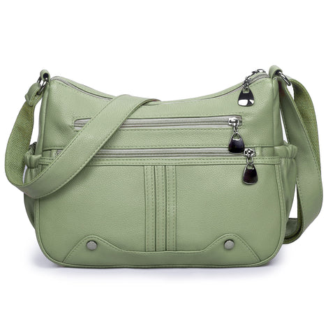 Women Soft PU Leather Shoulder Handbag Multi Pocket Crossbody Bag Ladies Medium Roomy Purses Fashion Tote Top Handle Satchel VOLGANIK ROCK