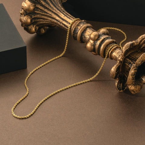 KROMPG Necklace 14k Gold Necklace for Women 2mm Rope Gold Chain Necklace Woman Men Non-Tarnish & Dainty Gold Necklace for Women All Lengths 16-26 Inches (Length 20 Inches) KROMPG
