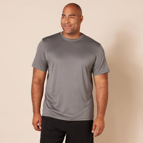 Amazon Essentials Men's Performance Tech Workout T-Shirt, Pack of 2, Black/Medium Grey, Large