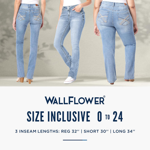 WallFlower Women's InstaStretch Luscious Curvy Bootcut Jeans, Betsy, (13)