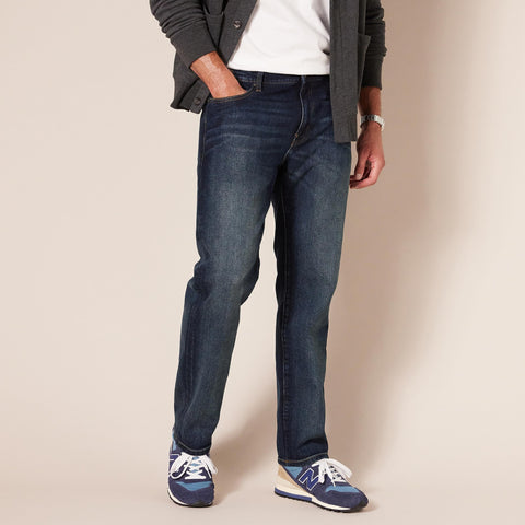 Amazon Essentials Men's Straight-Fit Stretch Jean - Discontinued Colors, Dark Wash, 34W x 30L