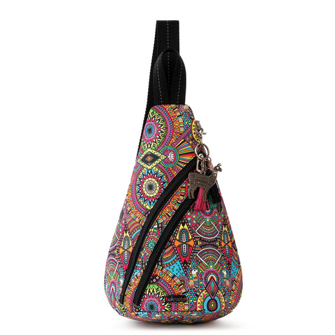 Sakroots Women's Go Sling Backpack in Nylon Eco Twill, Rainbow Wanderlust, One Size Sakroots