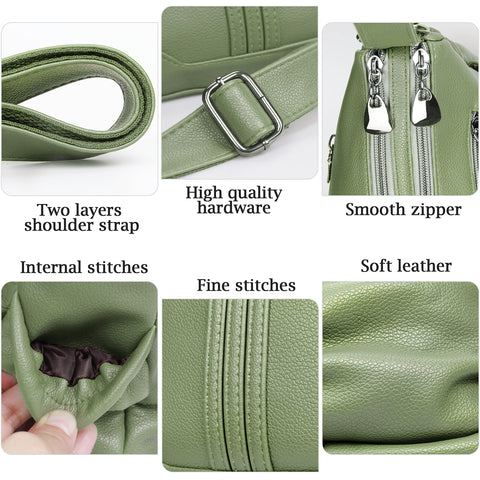 Women Soft PU Leather Shoulder Handbag Multi Pocket Crossbody Bag Ladies Medium Roomy Purses Fashion Tote Top Handle Satchel VOLGANIK ROCK