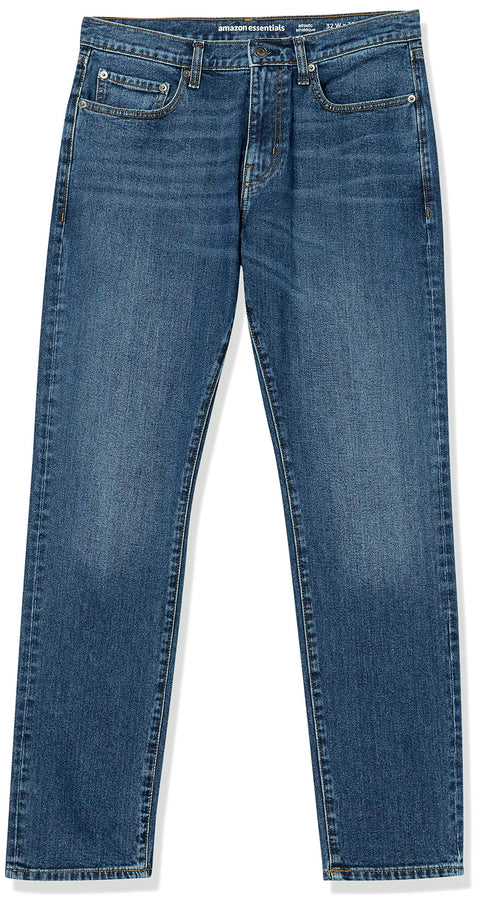 Amazon Essentials Men's Athletic-Fit Stretch Jeans - Medium Wash, 34W x 31L Amazon Essentials