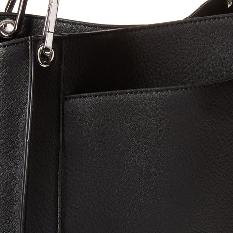 Calvin Klein Reyna Novelty Triple Compartment Shoulder Bag, Black/Silver Combo,One Size Calvin Klein