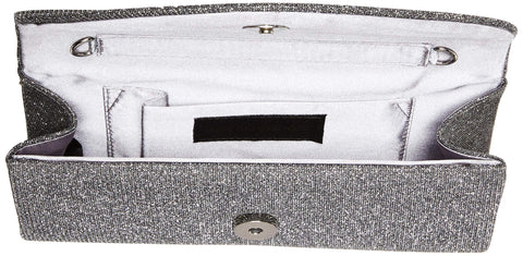 Jessica McClintock womens Vienna Sparkle & Shine Flap wristlet handbags, Pewter, One Size US Jessica McClintock
